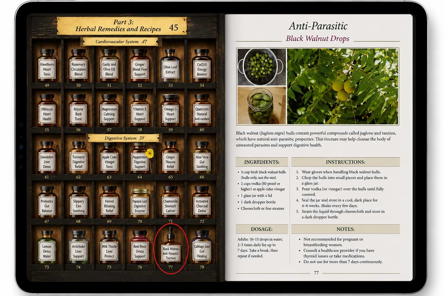 Pick a remedy from the shelf and jump straight to its full recipe page