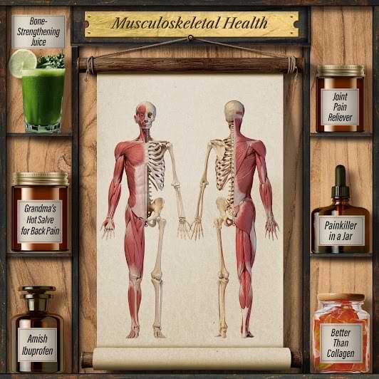 Musculoskeletal Health shelf — Painkiller in a Jar, Amish Ibuprofen, Better Than Collagen and more