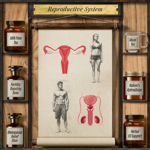 Reproductive System shelf — remedies for hormonal balance, libido and reproductive health
