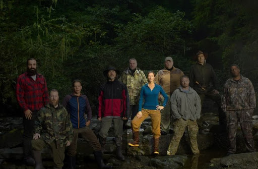 Hannah with the cast of the History Channel's survival show Alone