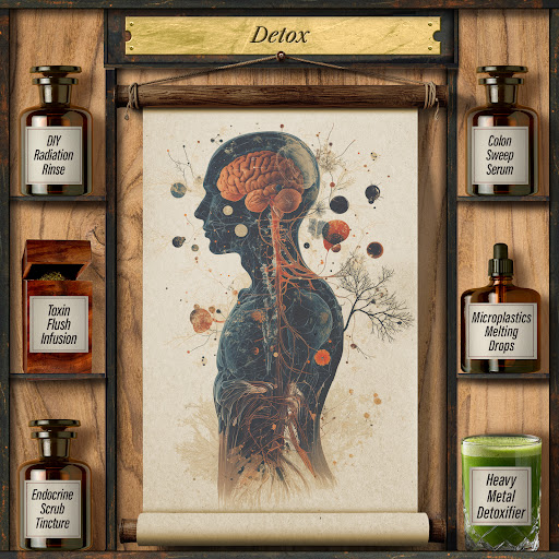 Detox shelf — Heavy Metal Detoxifier, Colon Sweep Serum, Toxin Flush Infusion and more